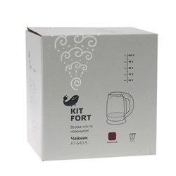 Чайник электрический Kitfort KT-640-5, стекло, 1.7 л, 2200 Вт, подсветка, фиолетовый - фото 51401741