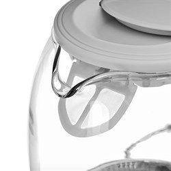 Чайник электрический Kitfort KT-640-3, стекло, 1.7 л, 2200 Вт, подсветка, серый - фото 51401770