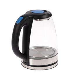 Чайник электрический Luazon LSK-1802, 1.8 л, стеклянный, с подсветкой, 1500 Вт, чёрно-синий - фото 51402017