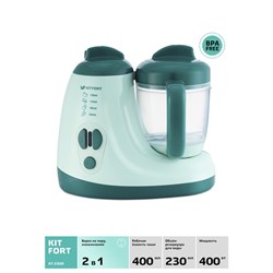 Блендер-пароварка Kitfort КТ-2309, 400 Вт, 0.4 л, бирюзовая - фото 51402225