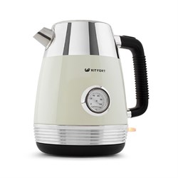 Чайник электрический Kitfort КТ-633-3, металл, 1.7 л, 2150 Вт, встроенный термометр, бежевый - фото 51402545