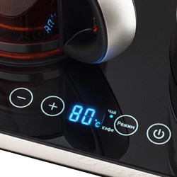 Чайник электрический Kitfort КТ-635, стекло, 1.7 л, 2200 Вт, заварник 0.8 л, серебристый - фото 51402568