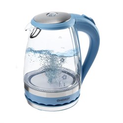 Чайник электрический ENERGY E-279, стекло, 1.5 л, 2200 Вт, голубой - фото 51402959