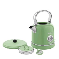 Чайник электрический Tesler KT-1745 GREEN, металл, 1.7 л, 2200 Вт, ретро, зелёный - фото 51403145
