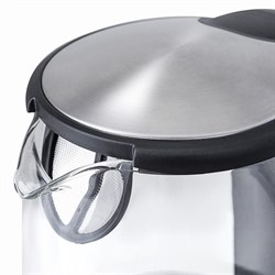 Чайник электрический Kitfort KT-619, стекло, 1.7 л, 2200 Вт, автоотключение, серебристый - фото 51403296