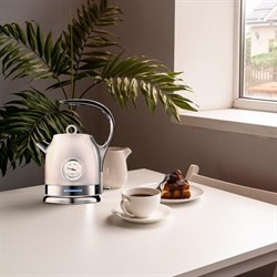 Чайник электрический Kitfort KT-694-1, металл, 1.7 л, 2200 Вт, автоотключение, белый - фото 51403436