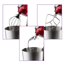 Миксер Kitfort КТ-1398-1, планетарный, 1200 Вт, 7 л, 2 в 1, 8 режимов+импульс, красный - фото 51403849