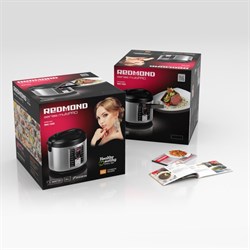 Мультиварка REDMOND RMC-M25, 860 Вт, 5 л, 16 программ, антипригарное покрытие, черная/сталь - фото 51404164