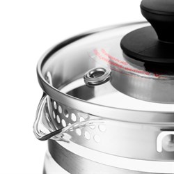 Чайник электрический Kitfort KT-6119, стекло, 1.7 л, 2200 Вт, регулировка t°, серебристый - фото 51404331