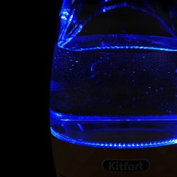 Чайник электрический Kitfort KT-6123-4, стекло, 2 л, 2200 Вт, оранжевый - фото 51404337