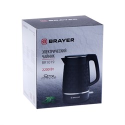 Чайник электрический BRAYER BR1019,  металл, 1,7 л, 2200 Вт, автоотключение, черный - фото 51404407