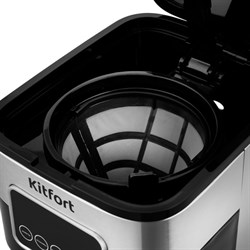 Кофеварка Kitfort КТ-752, капельная, 900 Вт, 1.25 л, серебристая - фото 51404517