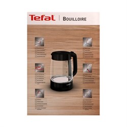 Чайник электрический Tefal KI840830, стекло, 1.7 л, 2200 Вт, чёрный - фото 51404570