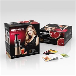 Соковыжималка REDMOND RJ-930S, шнековая, 400 Вт, 0.6/0.6 л, 55 об/мин, шампань - фото 51404606