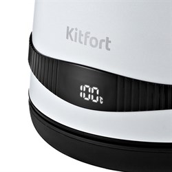 Чайник электрический Kitfort KT-6121-2, металл, 1.7 л, 2200 Вт, регулировка t°, белый - фото 51404870