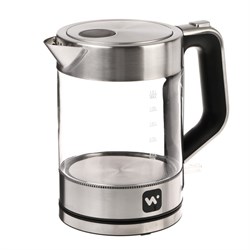 Чайник электрический Windigo LSK-1806, 1.5 л, стеклянный, с подсветкой, 2200 Вт, серебристый - фото 51404873