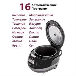 Мультиварка Pioneer MC505, 860 Вт, 16 программ, 5 л, чёрная - фото 51405553