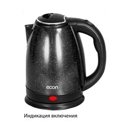 Чайник электрический Econ ECO-1891KE, 1500 Вт, нержавеющая сталь, 1.8 л, чёрный - фото 51405736
