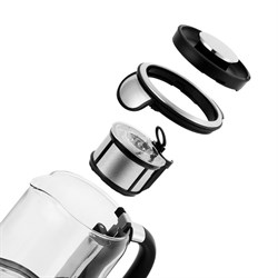 Чайник электрический Kitfort KT-6116, стекло, 1.7 л, 2200 Вт, подсветка, серебристый - фото 51405794