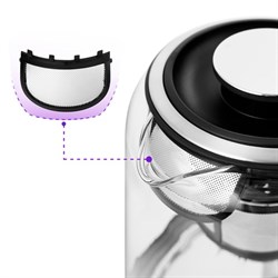 Чайник электрический Kitfort KT-6116, стекло, 1.7 л, 2200 Вт, подсветка, серебристый - фото 51405796