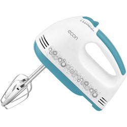 Миксер Econ ECO-101MX, ручной, 300Вт, 7 скоростей, 2 насадки, цвет белый-синий - фото 51406475