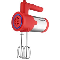 Миксер MAUNFELD MF-321R, ручной, 300 Вт, 5 скоростей, 4 насадки, красный - фото 51406511