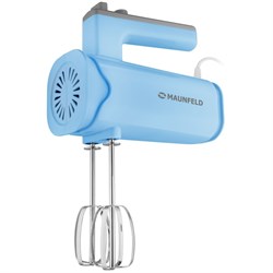 Миксер MAUNFELD MF-331BL, ручной, 300 Вт, 8 скоростей, 4 насадки, голубой - фото 51406531