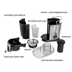 Соковыжималка econ ECO-052JC, 800 Вт, 0.5 л, 2 скорости, чёрно-серебристая - фото 51406662