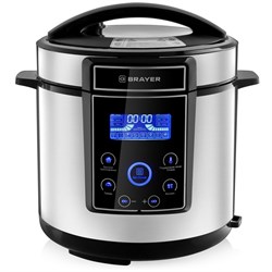 Мультиварка-скороварка BRAYER 2401BR, 1000 Вт, 6 л, 12 программ - фото 51406786