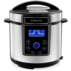 Мультиварка-скороварка BRAYER 2401BR, 1000 Вт, 6 л, 12 программ - фото 51406791