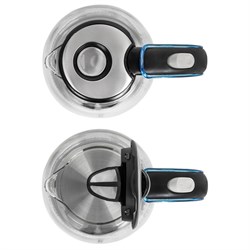 Чайник электрический Pioneer KE806G, стекло, 1.7 л, 2200 Вт, чёрно-синий - фото 51406968