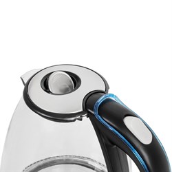 Чайник электрический Pioneer KE806G, стекло, 1.7 л, 2200 Вт, чёрно-синий - фото 51406971