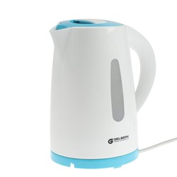 Чайник электрический GELBERK GL-461, пластик, 1.7 л, 2200 Вт, бело-бирюзовый - фото 51408657