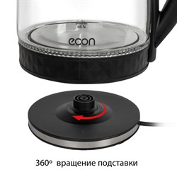 Чайник ECO-1828KE, стекло, электрический, 1.8 л, 1500 Вт, цвет чёрный - фото 51409167