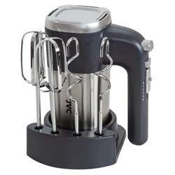 Миксер jvc JK-MX121, ручной, 300 Вт, 5 скоростей, 2 насадки, чёрный с серебристым - фото 51409711