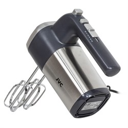 Миксер jvc JK-MX121, ручной, 300 Вт, 5 скоростей, 2 насадки, чёрный с серебристым - фото 51409713