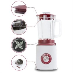 Стационарный блендер Pioneer SB144, 600 Вт, 1.5 л, белый с брусничным - фото 51409751