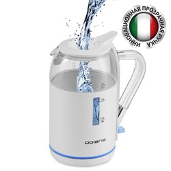 Чайник электрический Polaris PWK 1563CGL, стекло, 1.5 л, 2200 Вт, белый - фото 51410085