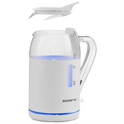 Чайник электрический Polaris PWK 1563CGL, стекло, 1.5 л, 2200 Вт, белый - фото 51410090