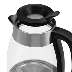 Чайник электрический Polaris PWK 1817CGL, стекло, 1.8 л, 2200 Вт, серебристо-чёрный - фото 51410125