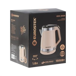 Чайник электрический Eurostek EEK-2020, пластик, колба металл, 1.8 л, 1500 Вт, бежевый - фото 51410356