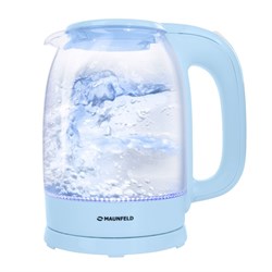 Чайник MAUNFELD MGK-613BL, стекло, 1.7 л, 2200 Вт, голубой - фото 51410521