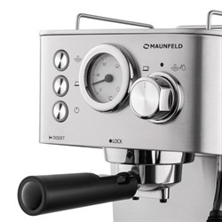 Кофеварка MAUNFELD MF-721S PRO, рожковая, 1140 Вт, 1.5 л, серая - фото 51410634
