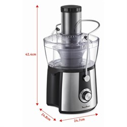 Соковыжималка MOULINEX JU550D10, центробежная, 800 Вт, 2/0.8 л, чёрно-серебристая - фото 51410896