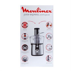 Соковыжималка MOULINEX JU550D10, центробежная, 800 Вт, 2/0.8 л, чёрно-серебристая - фото 51410899