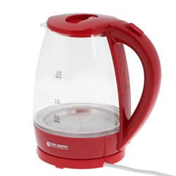 Чайник электрический Gelberk GL-474, стекло, 1.8 л, 2000 Вт, бордовый - фото 51411019