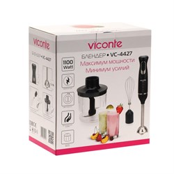 Блендер Viconte VC-4427, погружной, 1100 Вт, 0.4 л, 2 скорости, импульсный режим, чёрный - фото 51411309