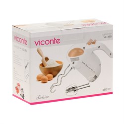 Миксер Viconte VC-353 350 W, ручной, 350 Вт, 5 скоростей, бело-бежевый - фото 51411333