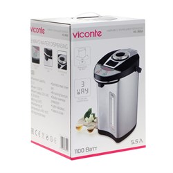 Термопот Viconte VC-3502, 1100 Вт, 5.5 л, серебристо-чёрный - фото 51411365