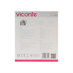 Чайник электрический Viconte VC-3300, пластик, колба металл, 1.7 л, 2200 Вт, белый - фото 51411393